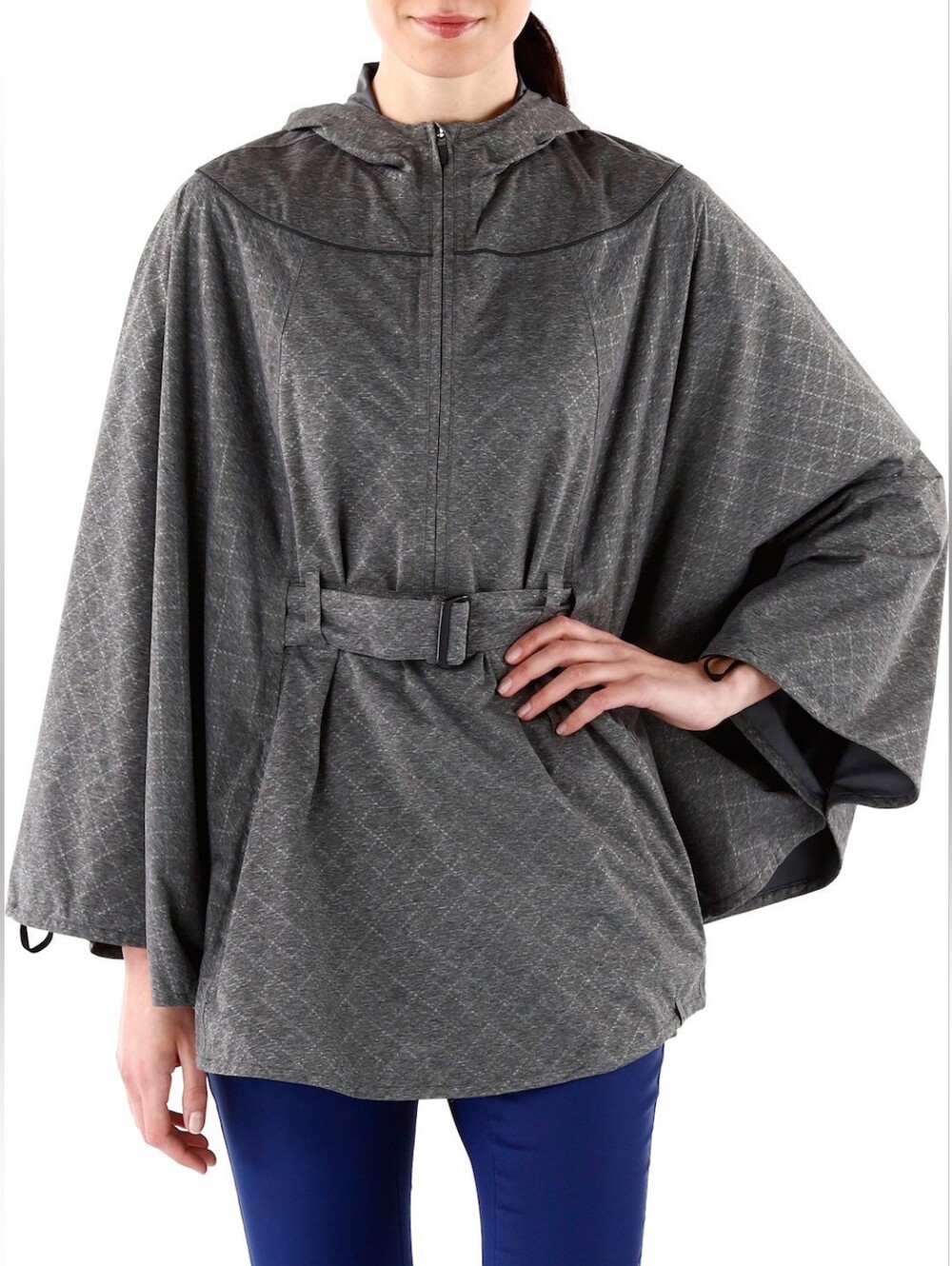 M By Novara Hooded Belted Cycling Cape Poncho Gray Women Water Resistant S/M
